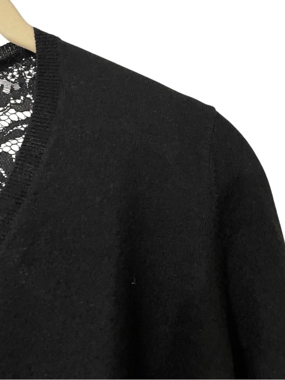 Black Lace V-Neck Women's Top Sweater Witchy Whimsigoth - Picture 4 of 6